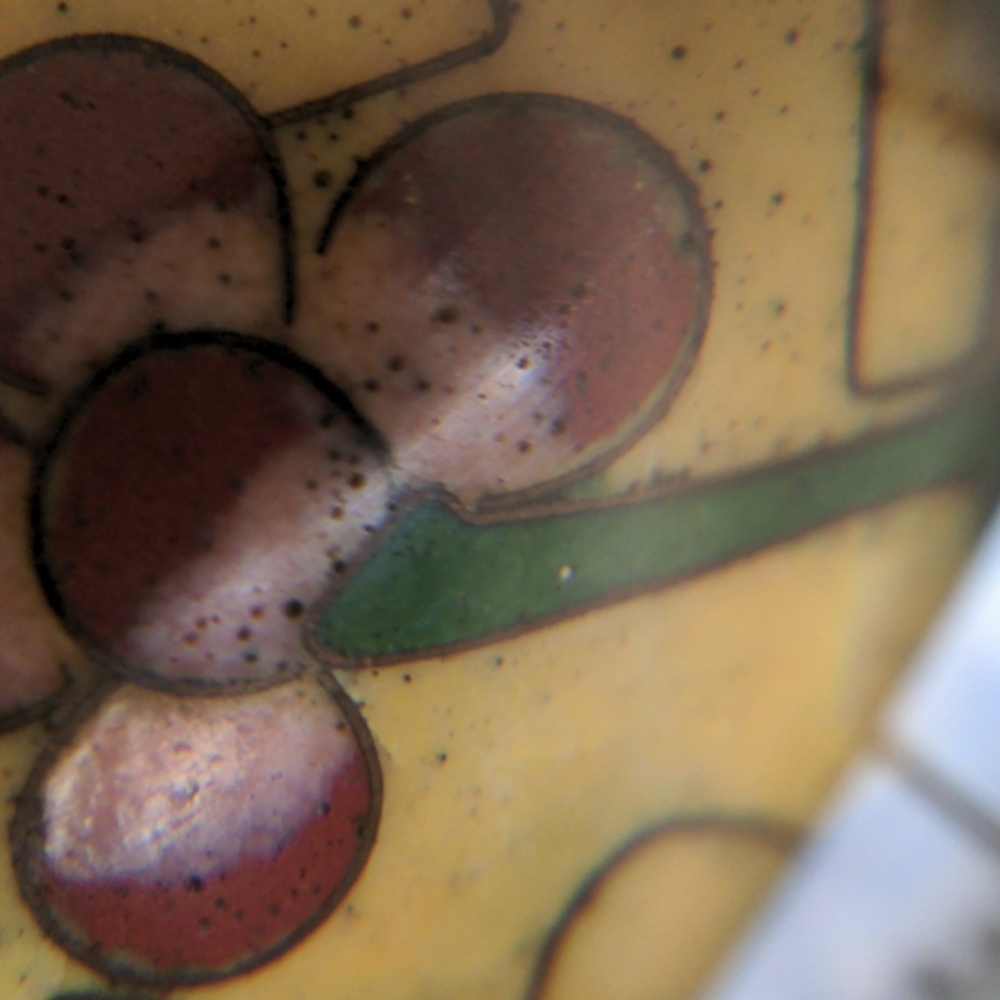 Vintage Real Glass Cloisonne Floral Vase, Chinese Antiques - Picture 9 of 11